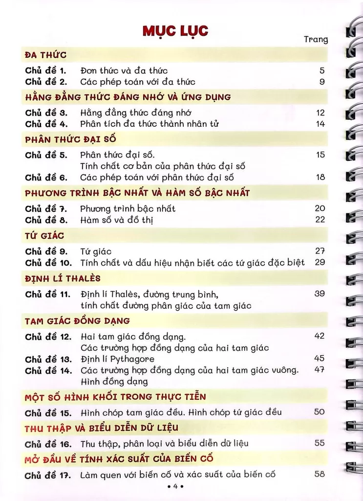 SỔ TAY TRỌNG TÂM KIẾN THỨC TOÁN LỚP 8